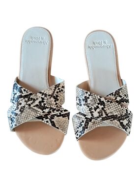Abercrombie & Fitch Snake Print Slide Sandals